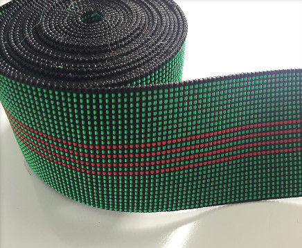 China materia textil casera elástico fuerte los 50g/M de las correas del trampolín del color verde de 50m m proveedor