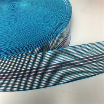 China material de goma chino elástico del hilado de las correas PE del sofá del azul de 50m m proveedor